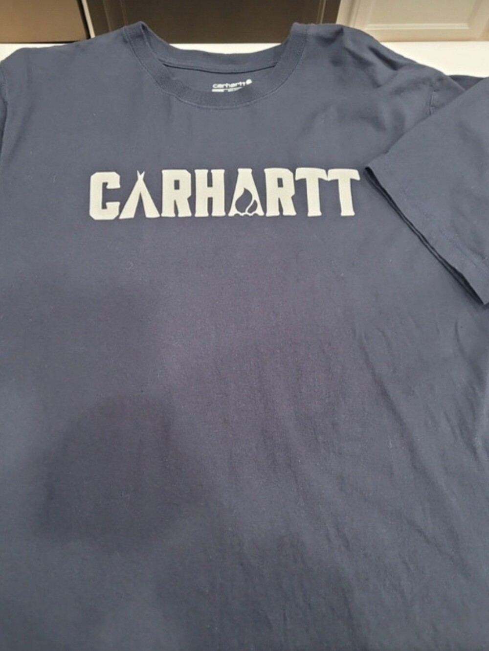 Relaxed Fit Carhartt Men’s Navy Short-Sleeve Logo Tee- Brand New Without Tags